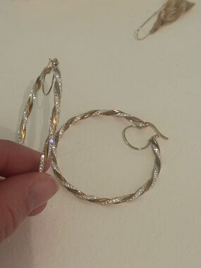 Gold & Silver Twisted Hoop Earrings - Two-Tone Women’s Jewelry